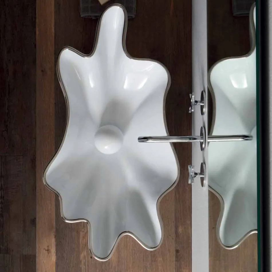 Moderní umývadlo v bílé keramice vyrobené v Itálii Rayan Viadurini