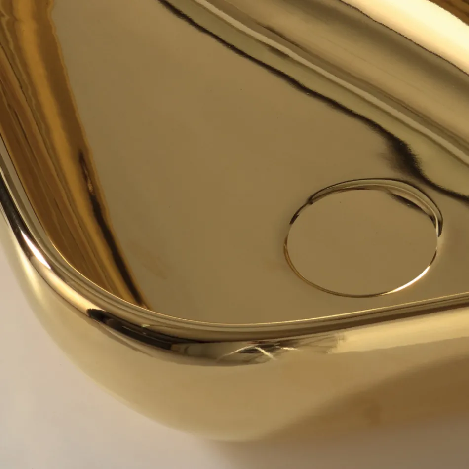 Moderní umyvadlo na desku ze zlaté keramiky italské Sofie Viadurini