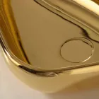 Moderní umyvadlo na desku v zlaté keramice vyrobené v Itálii Viadurini