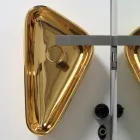 Moderní umyvadlo na desku ze zlaté keramiky italské Sofie Viadurini