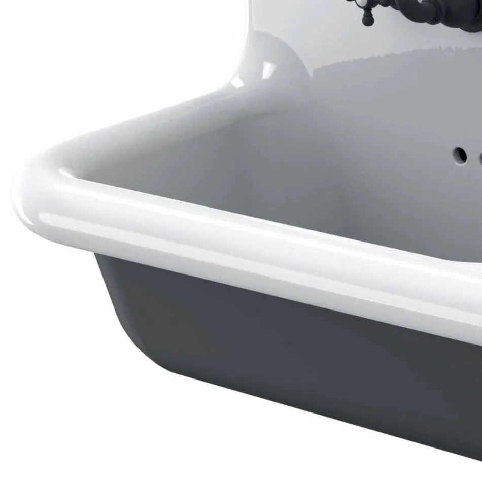 Moderní umyvadlo s dvojitou stěnou nádrže v keramickém provedení Jack Viadurini