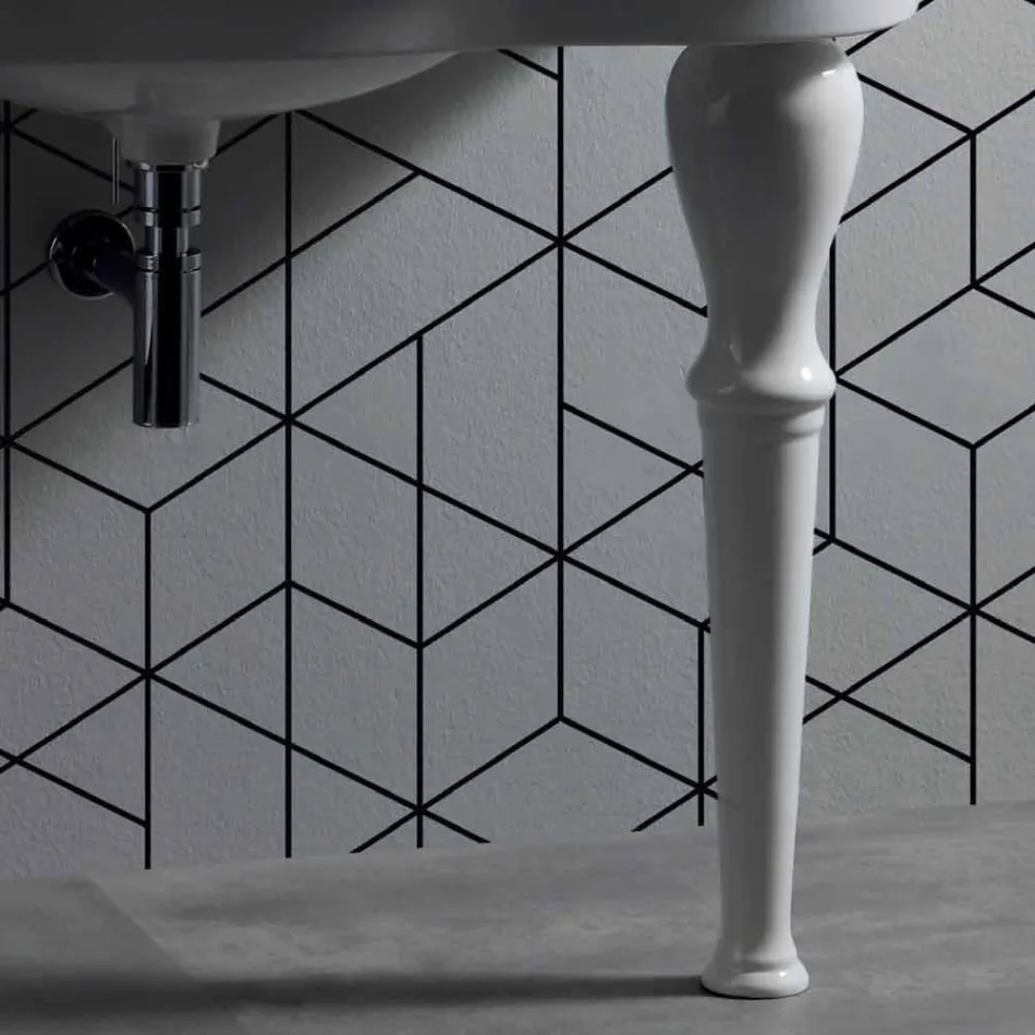 Moderní nástěnné umyvadlo s nebo bez nohou, L90 cm v Avise Ceramic Viadurini