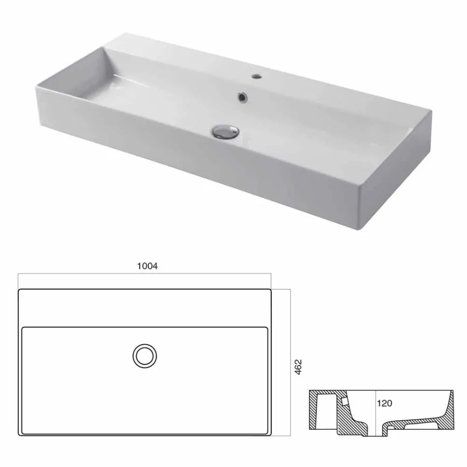 Single Hole Basin pro oporu nebo zeď v Coliviata Colivi Ceramic Viadurini