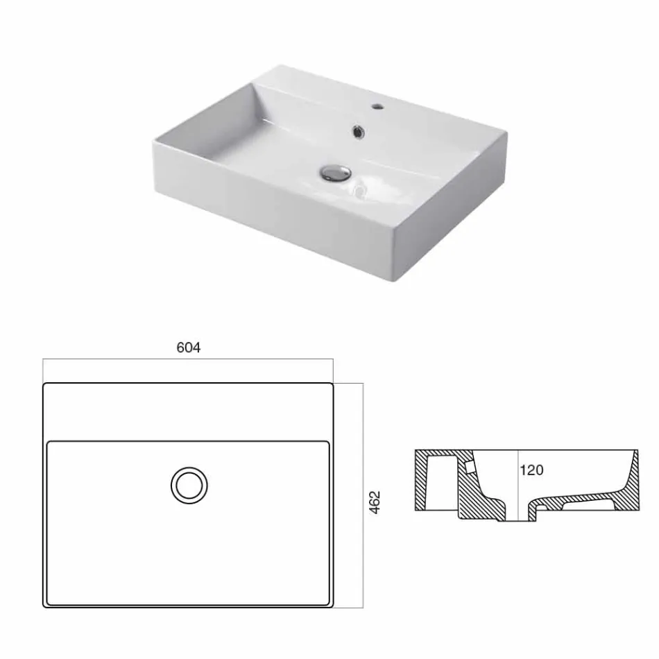 Single Hole Basin pro oporu nebo zeď v Coliviata Colivi Ceramic Viadurini