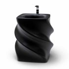 Moderní design volně stojící černé umyvadlo Twist vyrobené v Itálii Viadurini