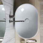 Oválné umyvadlo na desku z lesklé barevné keramiky vyrobené v Itálii - Nelly Viadurini