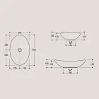 Oválné umyvadlo na desku z lesklé keramiky vyrobené v Itálii - propojka Viadurini