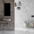 Oválné umyvadlo na desku pro koupelnový design z keramiky vyrobené v Itálii - Omarance Viadurini