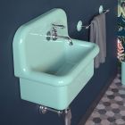 Umyvadlo pro vybavení koupelny ve vodě Zelená jednobarevná keramika - jasmín Viadurini