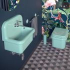 Umyvadlo pro vybavení koupelny ve vodě Zelená jednobarevná keramika - jasmínová Viadurini
