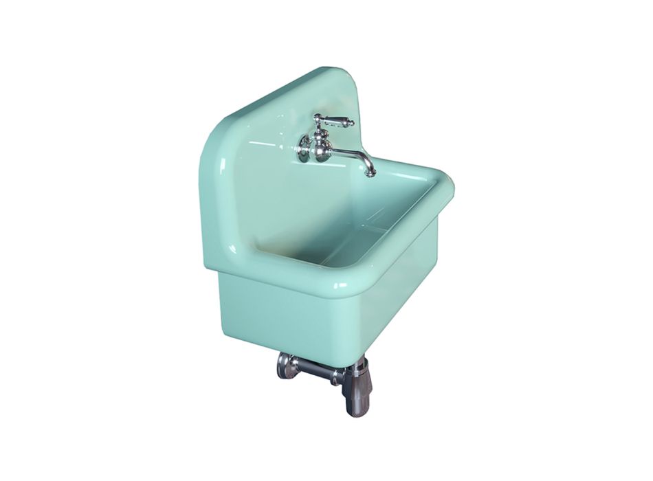 Umyvadlo pro vybavení koupelny ve vodě Zelená jednobarevná keramika - jasmín Viadurini