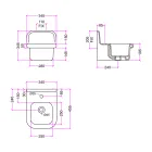Obdélníkové závěsné keramické koupelnové umyvadlo - Elodie Viadurini