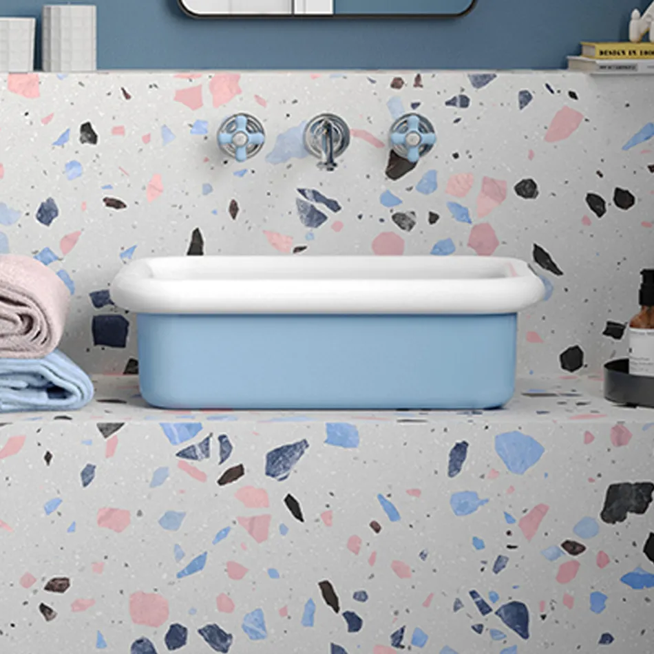 Obdélníkové keramické umyvadlo na desku - Holly Viadurini