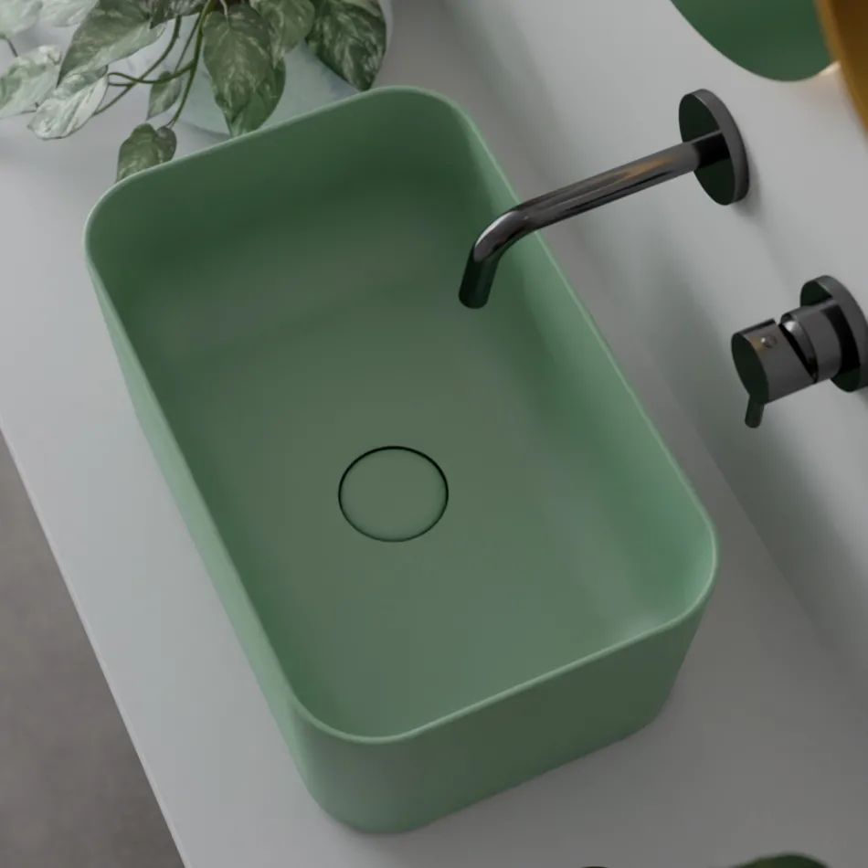 Umyvadlo vyrobené z keramiky Dostupné v různých barvách Made in Italy - Košík Viadurini