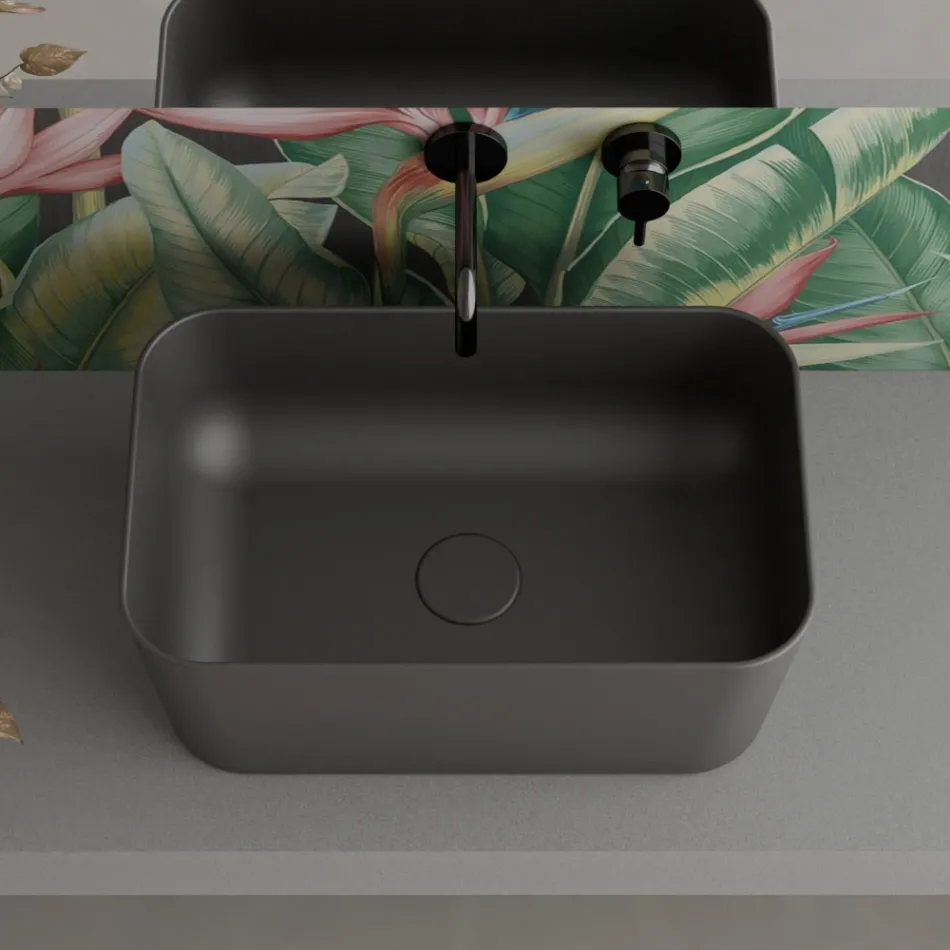 Umyvadlo vyrobené z keramiky Dostupné v různých barvách Made in Italy - Košík Viadurini