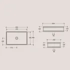 Obdélníkové umyvadlo na desku z leštěné keramiky vyrobené v Itálii - Debora Viadurini