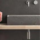 Obdélníkové a moderní umyvadlo na desku v designu Stone - Farartlav3 Viadurini