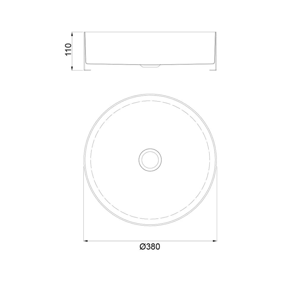 Kulaté umyvadlo na desku z nerezové oceli v různých povrchových úpravách - Fiordaliso Viadurini