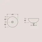 Kulaté umyvadlo na desku v barevné keramice L 40 cm - Chicco Viadurini