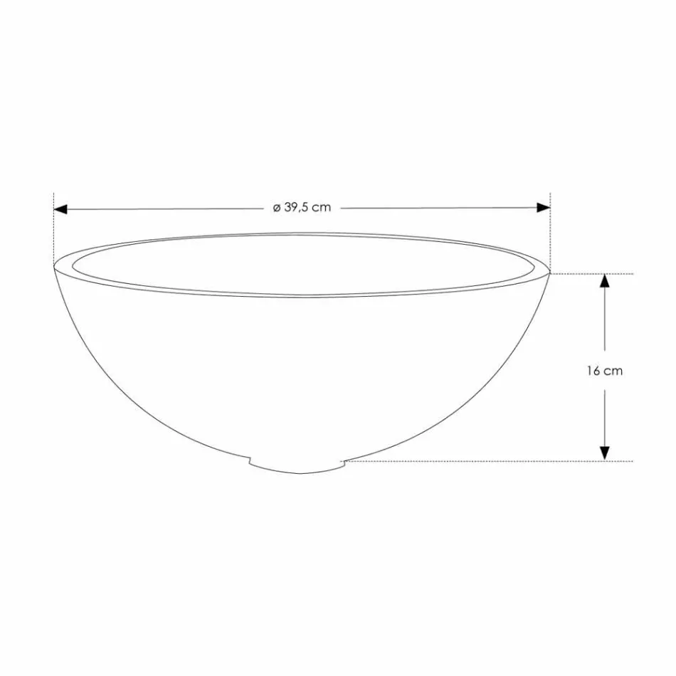 Kulaté umyvadlo na desku v bílé barvě s pryskyřičnou optikou - kruh Viadurini