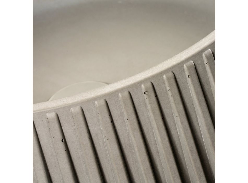 Kulaté umyvadlo na desku vyrobené z cementu a pryskyřice - Ibisco Viadurini