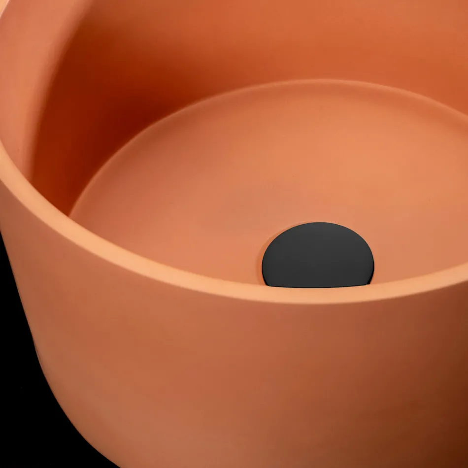 Kulaté umyvadlo na desku z Mali Orange Terrazzo - Azalea Viadurini