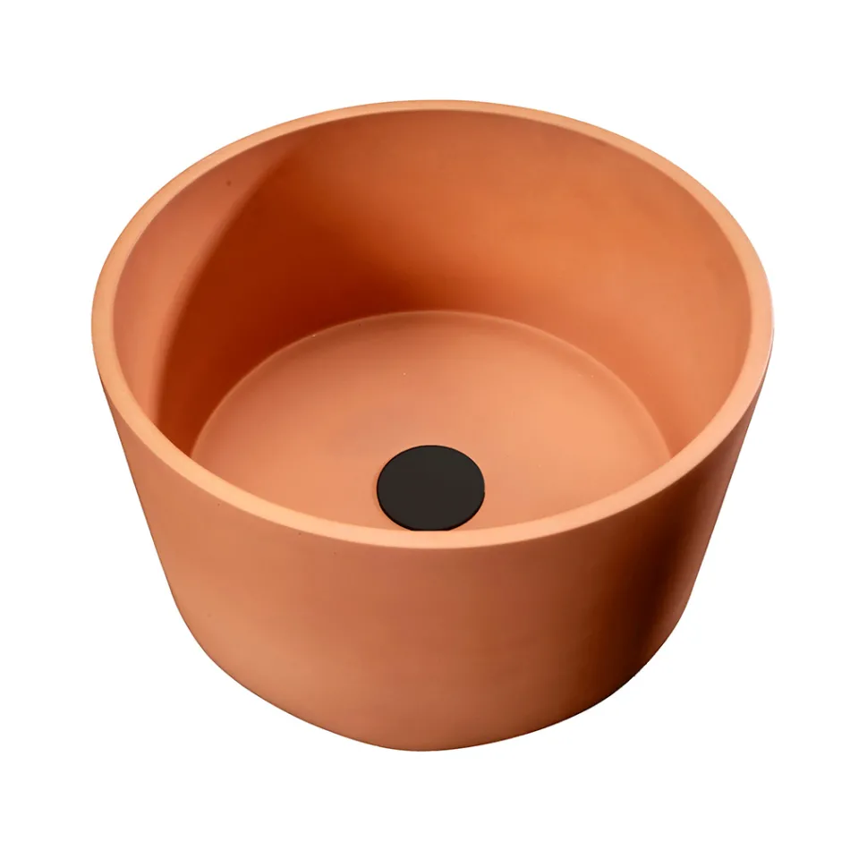 Kulaté umyvadlo na desku z Mali Orange Terrazzo - Azalea Viadurini