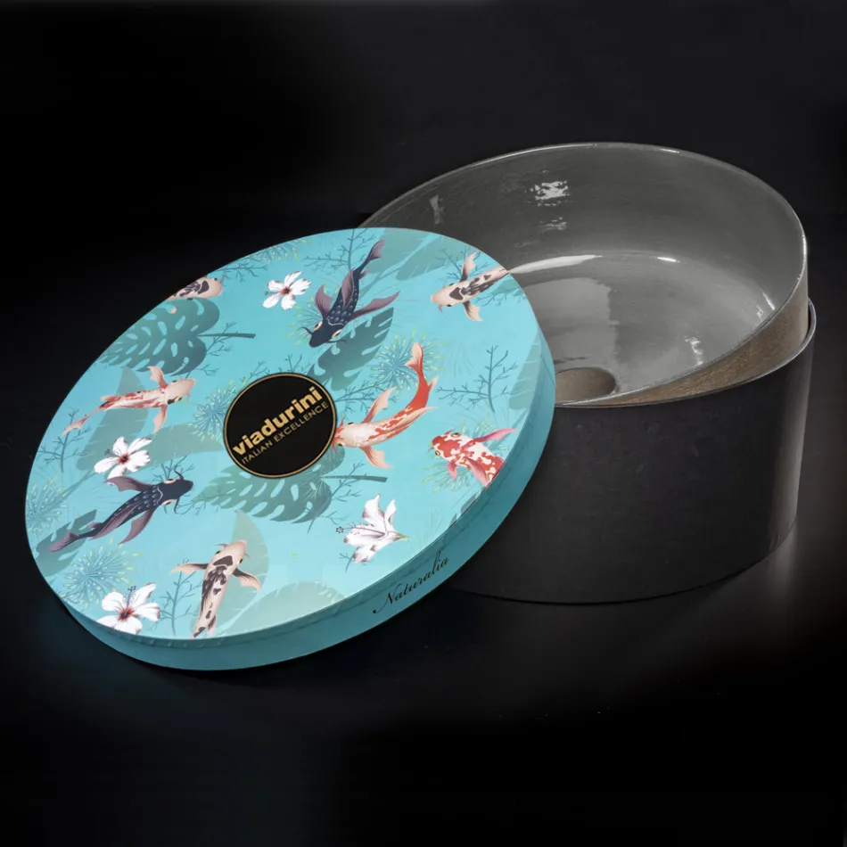 Kulaté šedé hliněné umyvadlo Made in Italy - Tatiana Viadurini