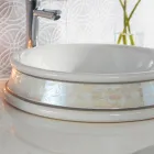 Polozápustné koupelnové umyvadlo vyrobené z šamotové hlíny Made in Italy - Erasmo Viadurini