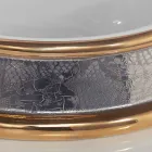 Design polozapuštěného umyvadla v požární hlíně ručně vyráběné v Itálii, Manilo Viadurini