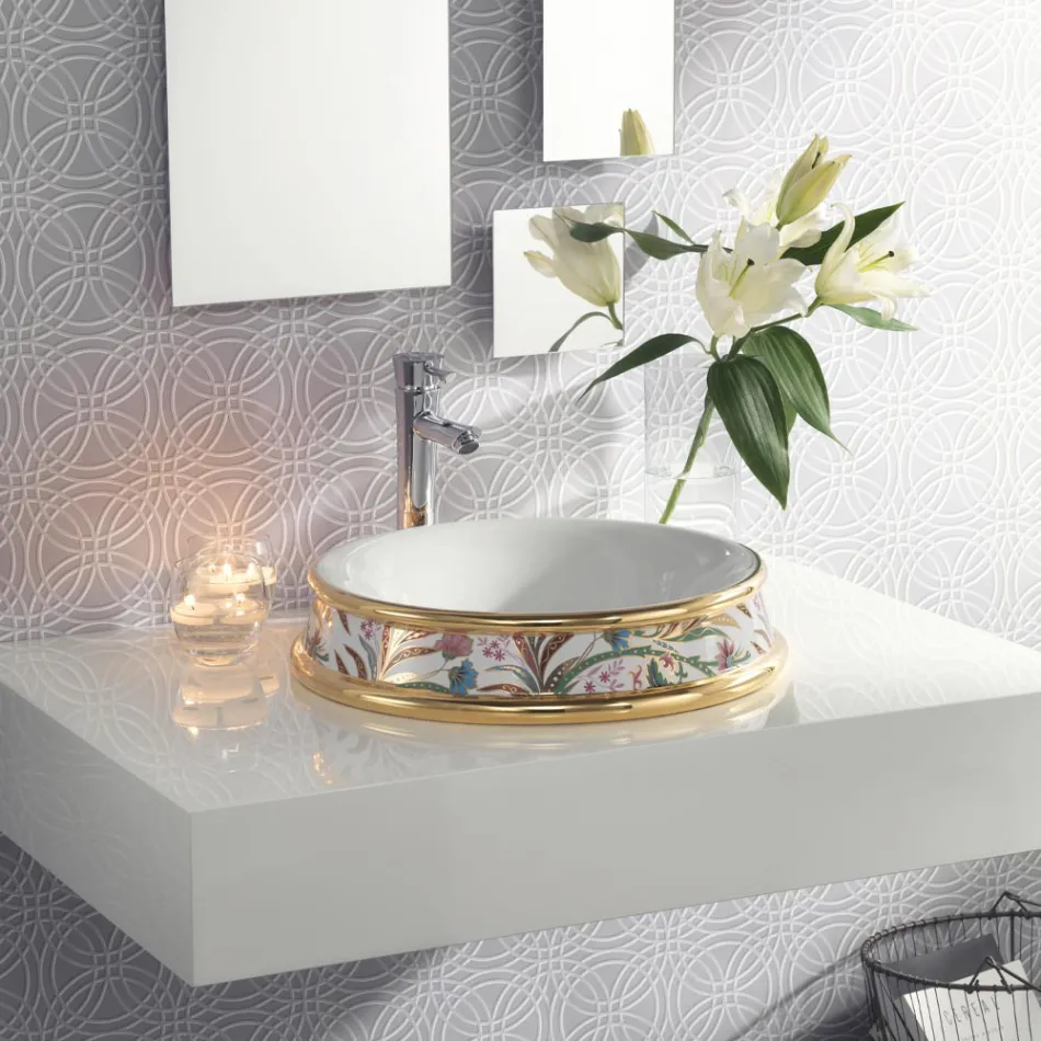 Polozápustné umyvadlo v různých povrchových úpravách Fire Clay Made in Italy - Erasmo Viadurini