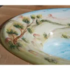 Polozápustné umyvadlo v provedení Fire Clay with Landscape od Deruta Made in Italy - Principe Viadurini