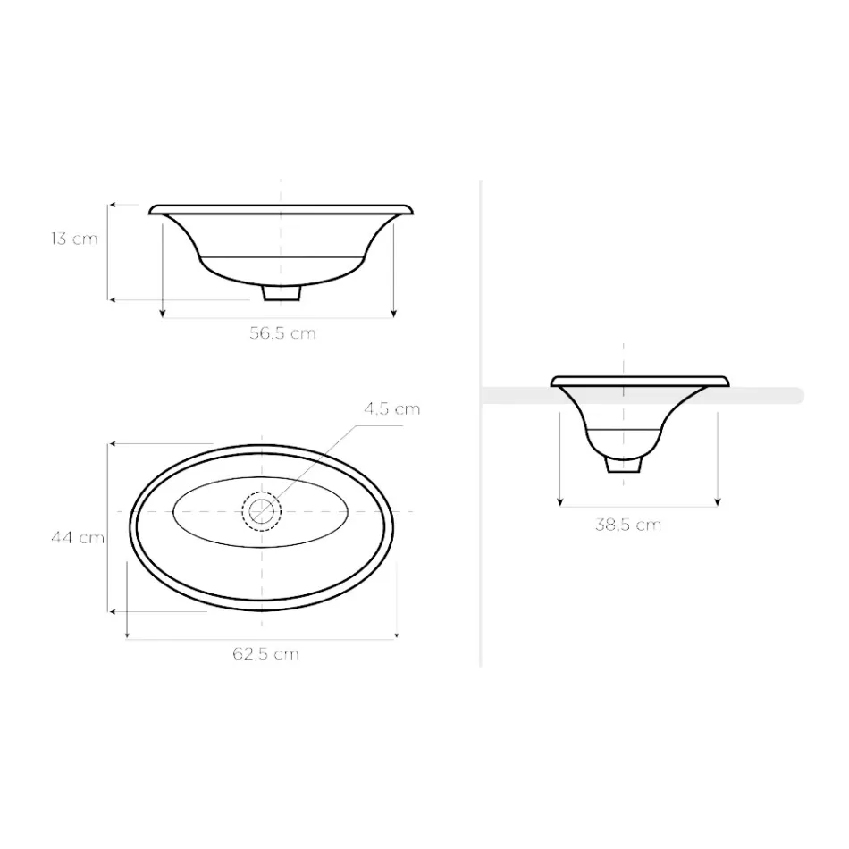 Polozápustné umyvadlo v provedení Fire Clay se zlatou spirálou Made in Italy - Principe Viadurini