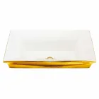 Moderní semi-zapuštěné umyvadlo v požární hlíně a zlato vyrobené v Itálii, Guido Viadurini