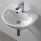 Závěsné bílé keramické umyvadlo s elegantním moderním designem - Silica Viadurini