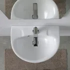 Závěsné bílé keramické umyvadlo s elegantním moderním designem - Silica Viadurini