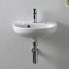 Závěsné bílé keramické umyvadlo s elegantním moderním designem - Silica Viadurini