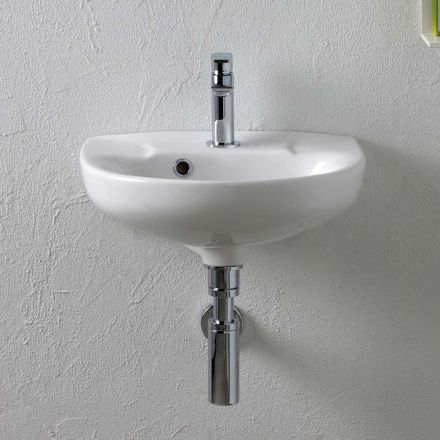 Závěsné bílé keramické umyvadlo s elegantním moderním designem - Silica Viadurini
