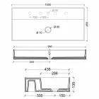 Umyvadlo v moderním designu keramických Sun 100x45 cm Made in Italy Viadurini