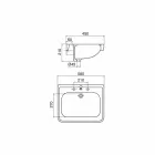 Vintage styl nástěnné umyvadlo v bílé keramice vyrobené v Itálii - Marwa Viadurini