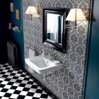 Vintage styl nástěnné umyvadlo v bílé keramice vyrobené v Itálii - Marwa Viadurini