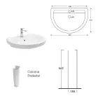 Bílý keramický podstavcový dřez s elegantním moderním designem - Silica Viadurini