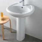 Bílý keramický podstavcový dřez s elegantním moderním designem - Silica Viadurini