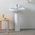 Bílý keramický podstavcový dřez s elegantním moderním designem - Silica Viadurini