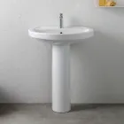 Bílý keramický podstavcový dřez s elegantním moderním designem - Silica Viadurini