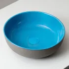 Umyvadlo na desku v tmavém Raku, vyrobené v Itálii - odkapávací Viadurini