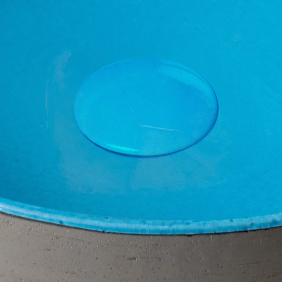 Umyvadlo na desku v tmavém Raku, vyrobené v Itálii - odkapávací Viadurini