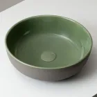 Umyvadlo na desku v tmavém Raku, vyrobené v Itálii - odkapávací Viadurini