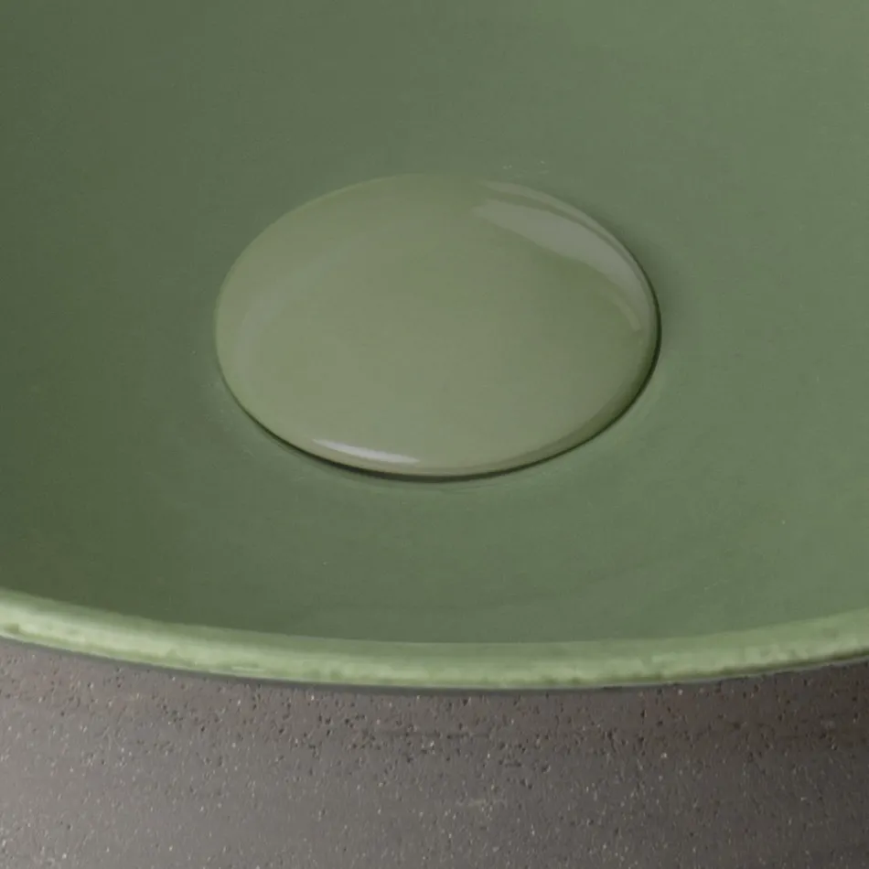 Umyvadlo na desku v tmavém Raku, vyrobené v Itálii - odkapávací Viadurini