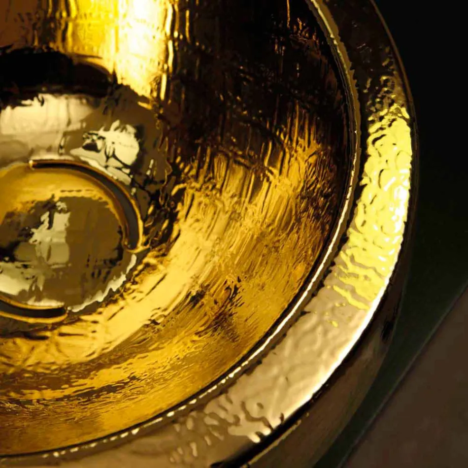 Designové kulaté umyvadlo v pozlacené Itálii Elisa keramika Viadurini